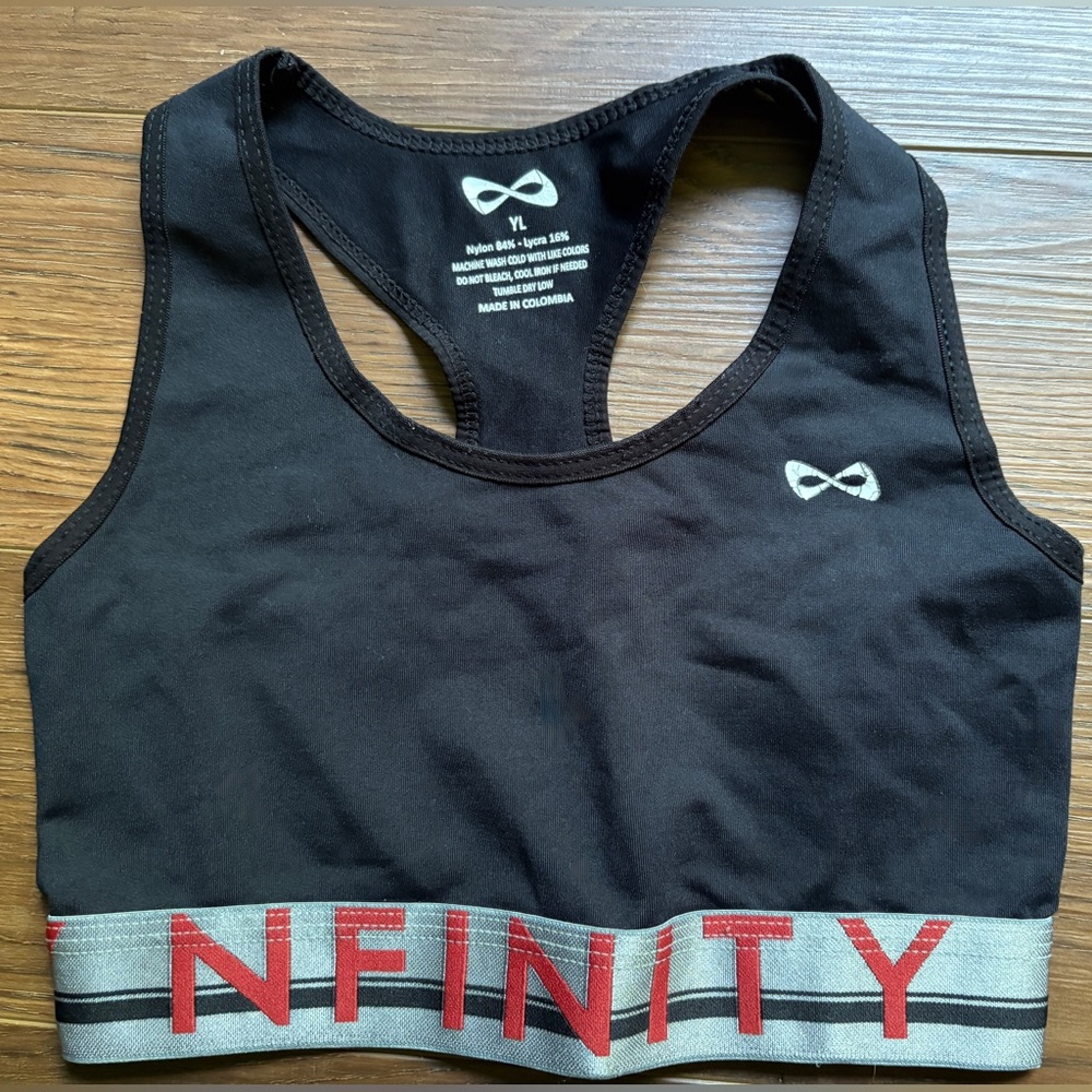 NFINITY Sports Bra with Red Lettering
